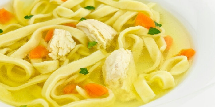 Chicken noodle soup with carrots and parsley, served at Fifth Avenue Taphouse New Brighton.